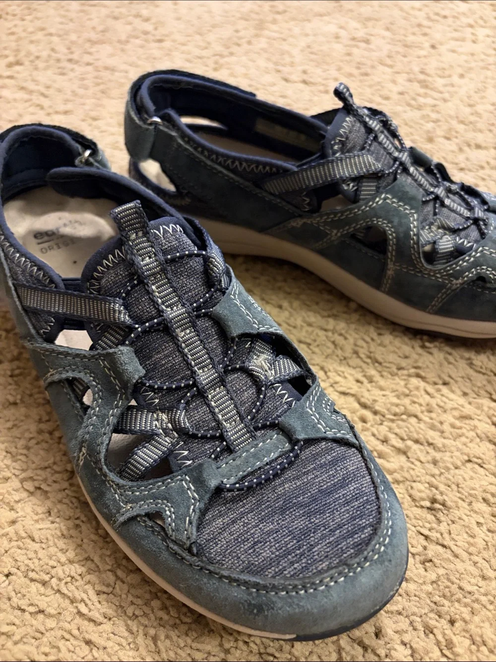 Earth Origins Skye Sid Navy Blue Sport Sandal Fisherman Sneaker Womens 7M